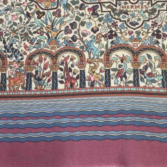 Hermes LES JARDINS D'ARMENIE cashmere /silk stole - Picture 9 of 12